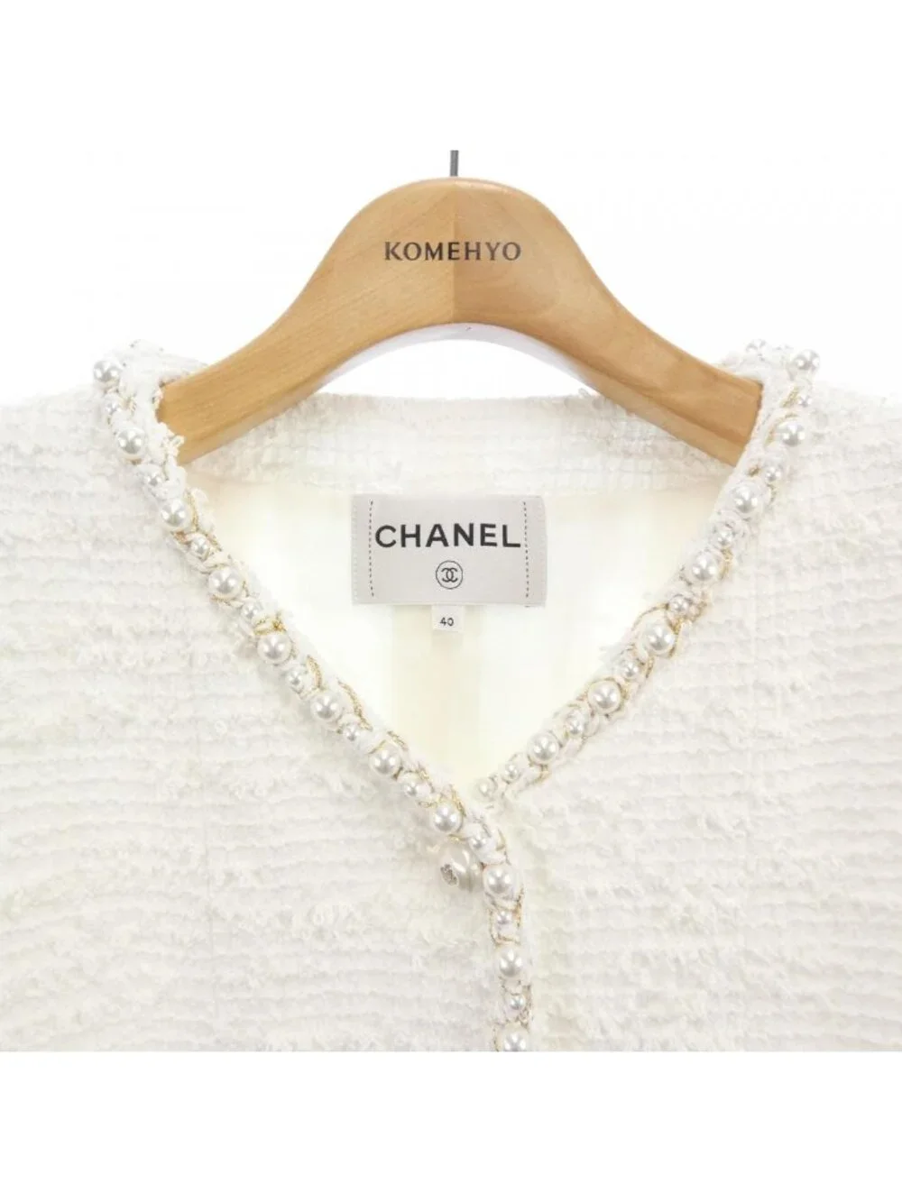 Chanel Collarless Jacket White